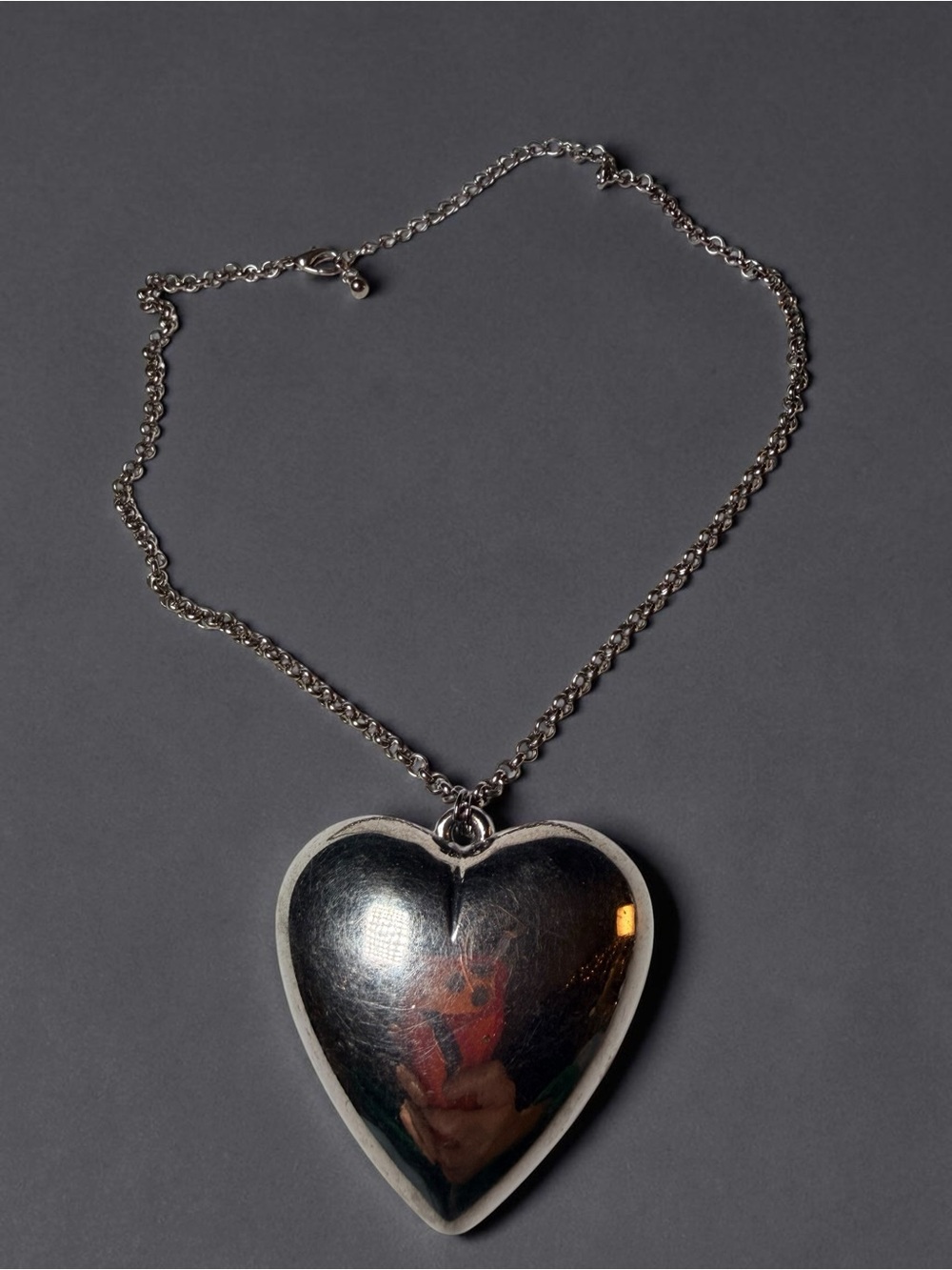 Silver Heart Pendant Necklace - Women's Jewelry